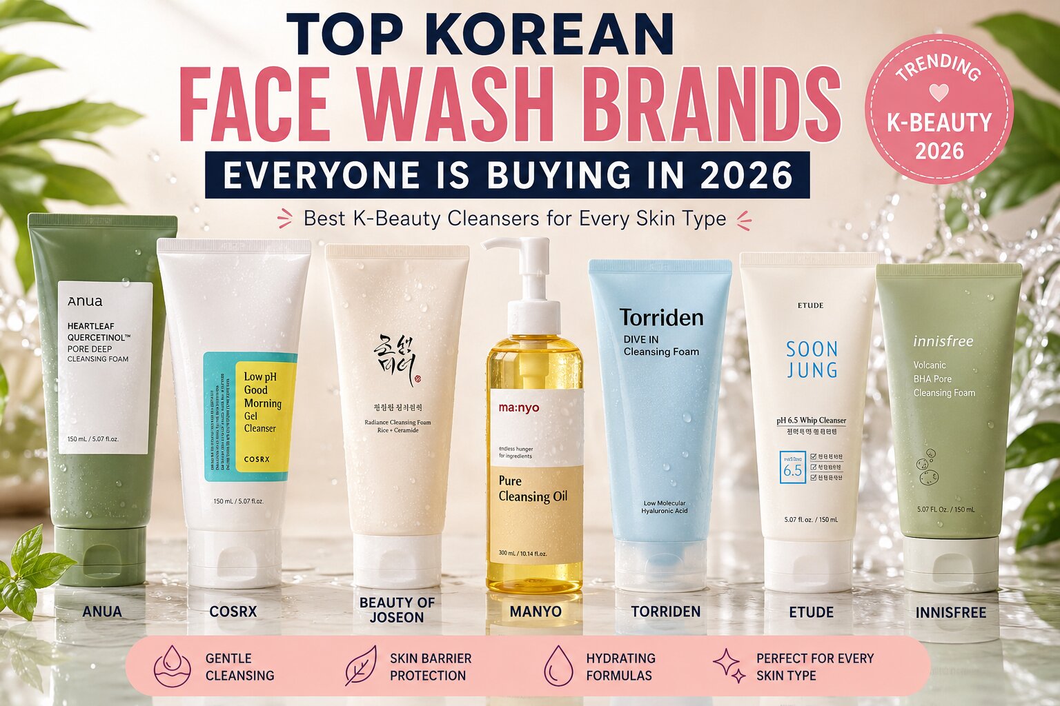 Top Korean Face Wash Brands Everyone Is Buying in 2026