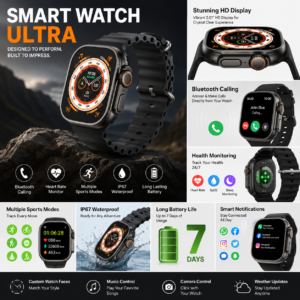 smart watch ultra – premium smartwatch for fitness, calls & everyday use